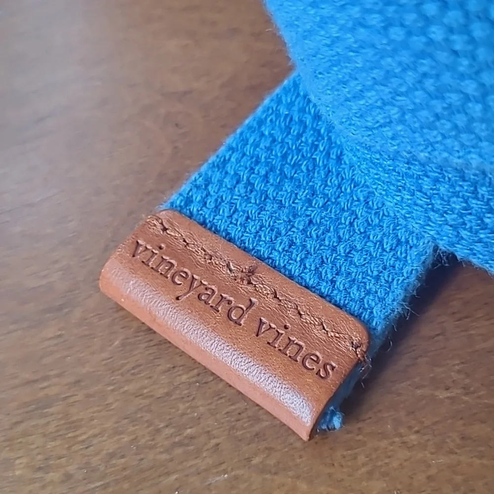 Vineyard Vines Boys Embroidered Whales D-ring Belt Large